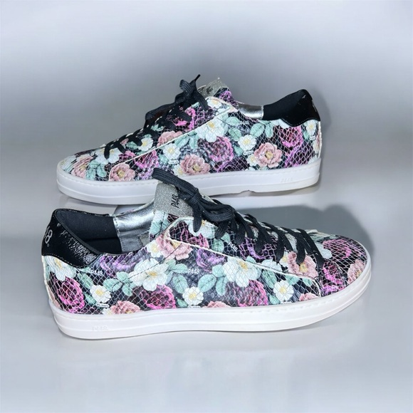 P448 Shoes - P448 John Flowers Low Top Floral Sneaker Glitter Tab
